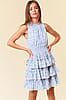 Ditsy Blue Ruffle Dress - Large