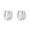 Silver Triple Row Huggie Hoop Earrings