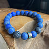 Blue Lapis & Lava Stone Stretch Bracelet | Essential Oil Diffuser | Tribal Charm