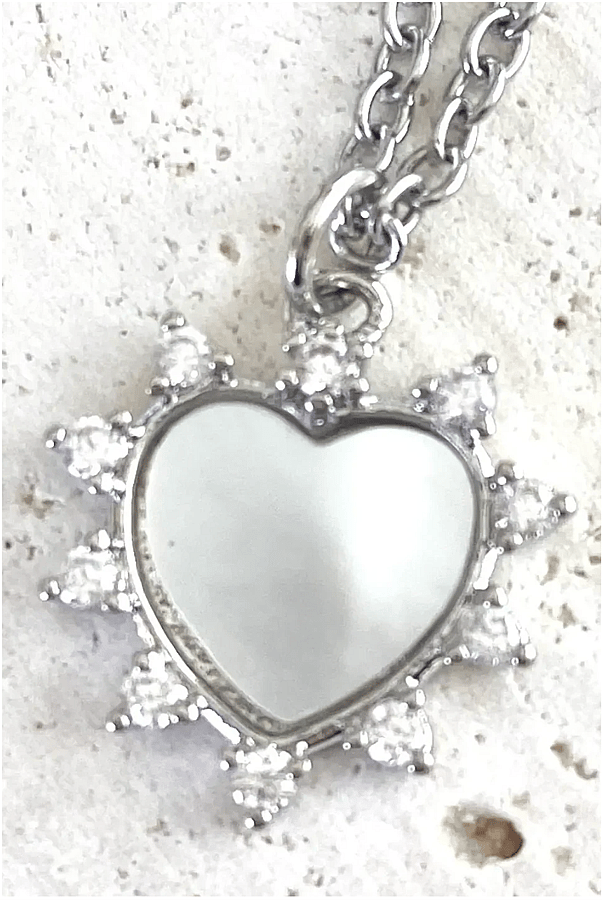 VB & Co Silver Heart & Pearl Necklace