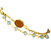 Gold Twin Flame Bracelet with Round Center Gem
