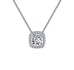 Cushion-Cut Halo Necklace