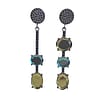 Mismatched by Design -Wit and Whimsy- Smoky Blues Mix/Neutrals Black CZ Accents