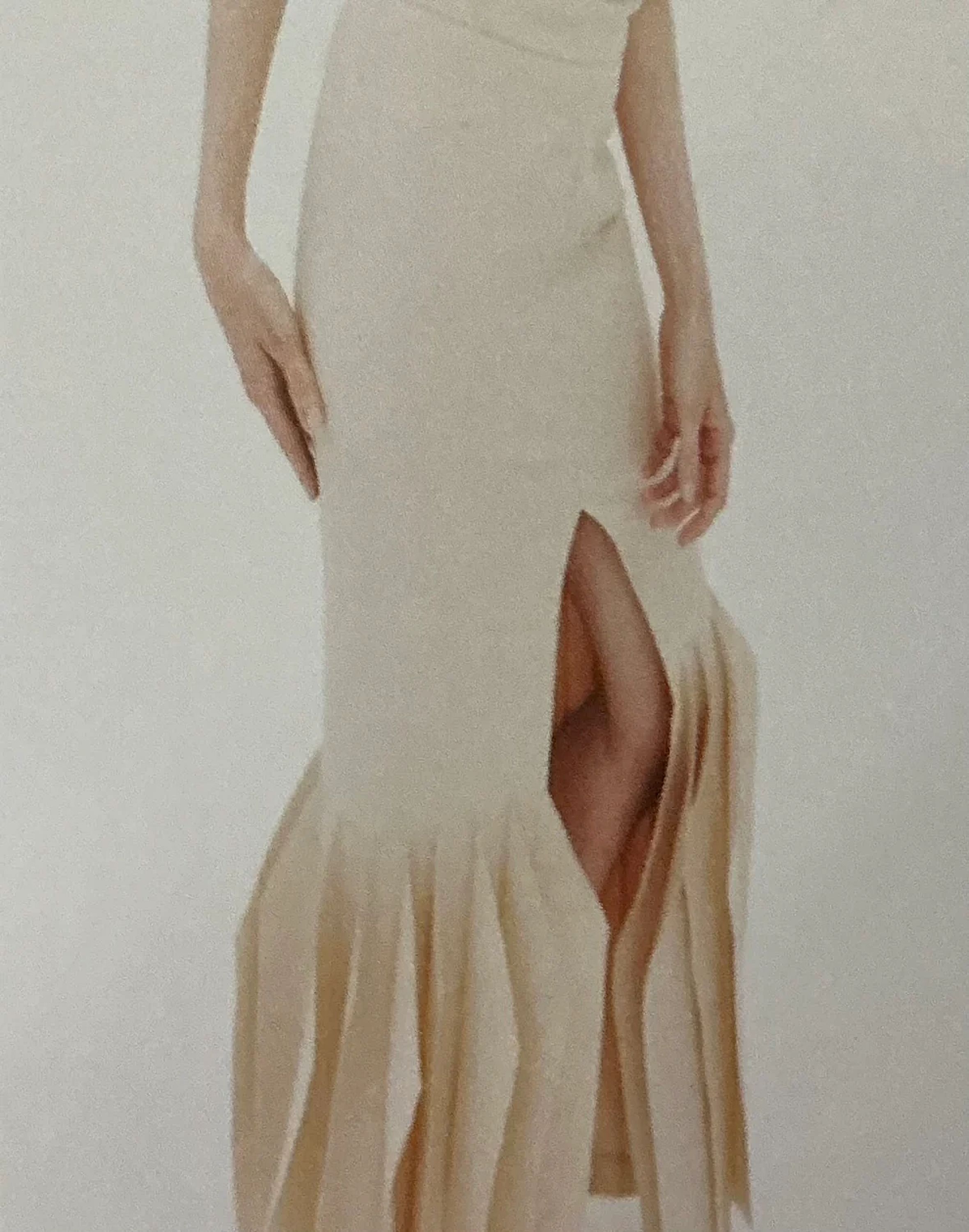 Heavy Crepe Long Length Skirt with Panels