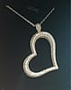 Heart pendant solid silver with cubic zircons