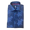 Avenue 21 Jacquard Blue Flower Pattern Button Up