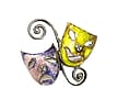 Vintage Comedy Tragedy - 1940's Vintage Comedy Tragedy Sterling Enamel and Marcasite Pin