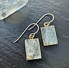 Aquamarine square earrings