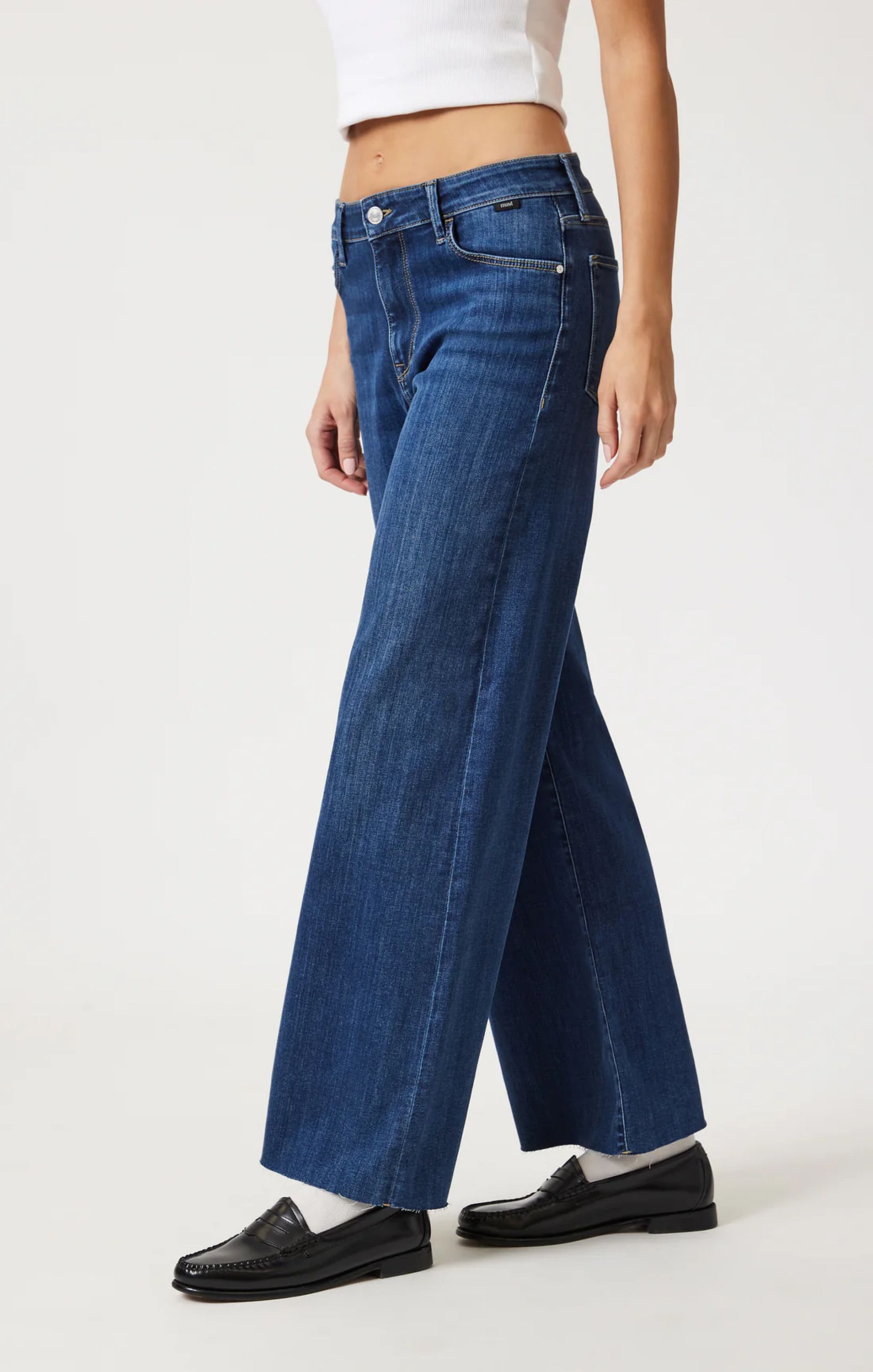 Mavi Paloma Mid Rise Brushed Wide Leg Denim