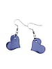 Periwinkle Leather Heart Earrings