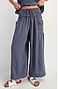 Cotierra Deep Blue Baggy Wide Leg Cropped Pants