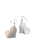 Silver Leather Heart Earrings