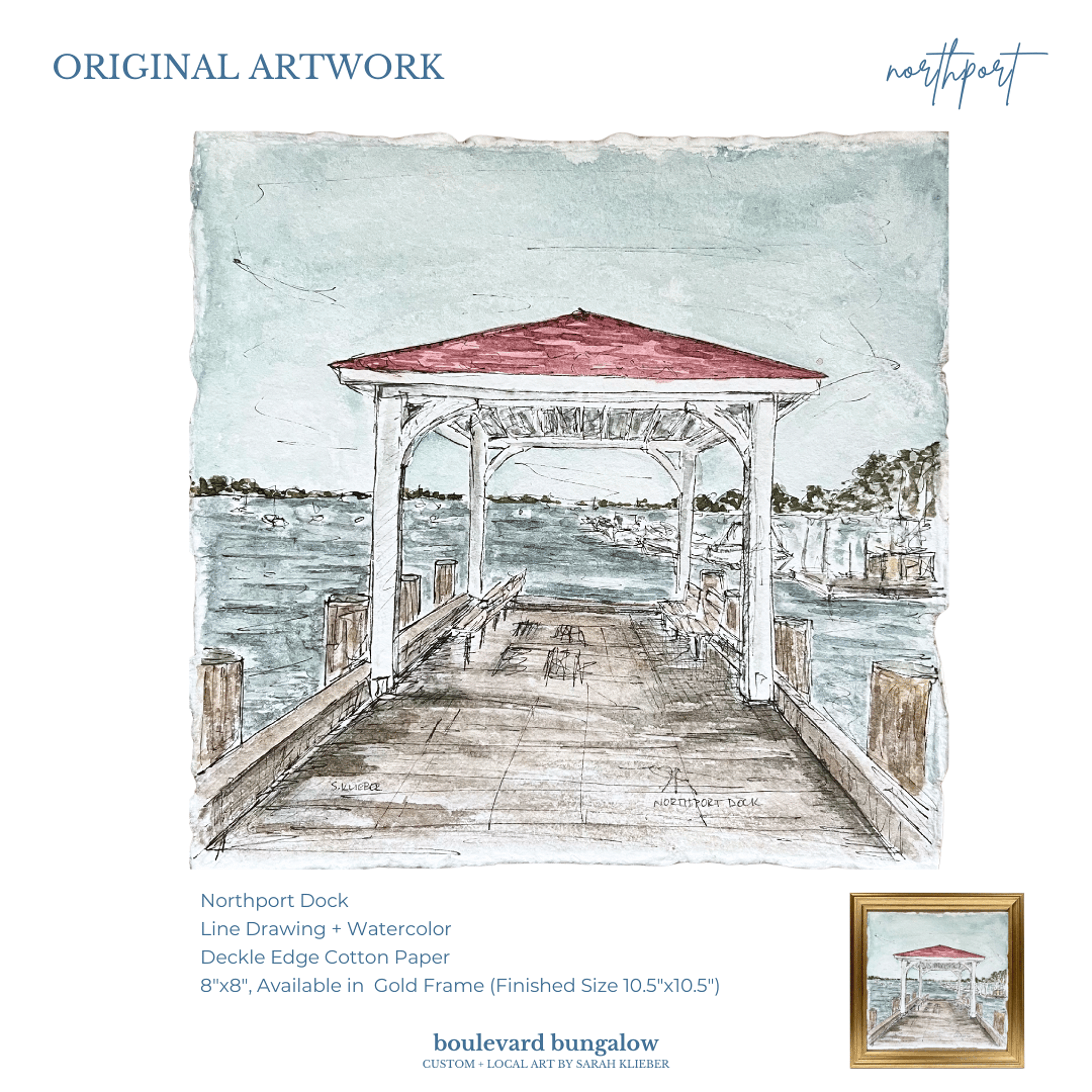 Northport - Northport Dock Gold Frame 8x8 