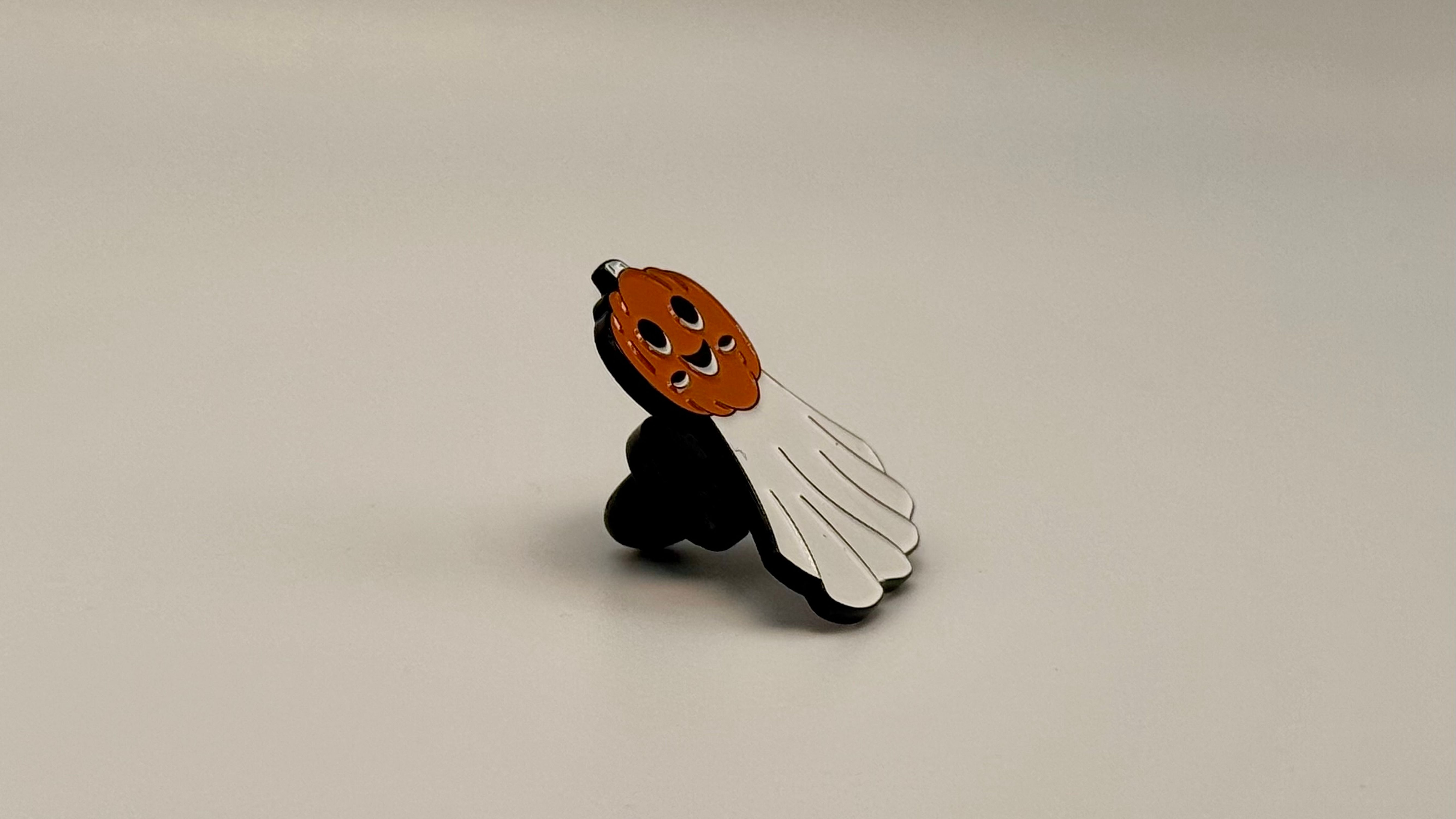 Pumpkin Ghost Enamel Pin