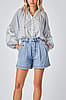 Ynakim Dania Blue Stripe Blouse