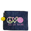 Peace Love Pickleball Denim Pouch with Charm