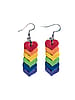 Small Primary Colors Leather Heart Earrings