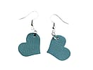 Soft Sage Green Leather Heart Earrings