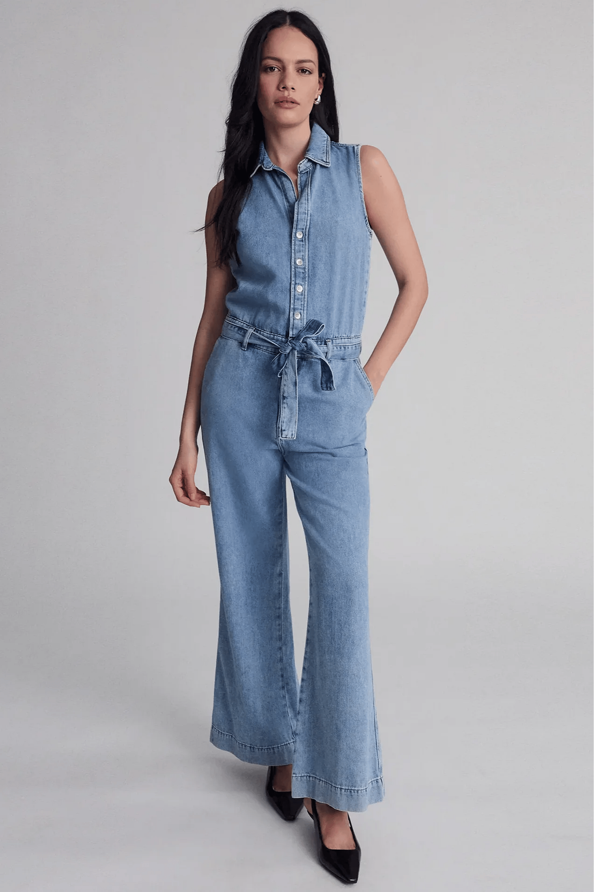 Elana Denim Jumpsuit LT Well Blue
