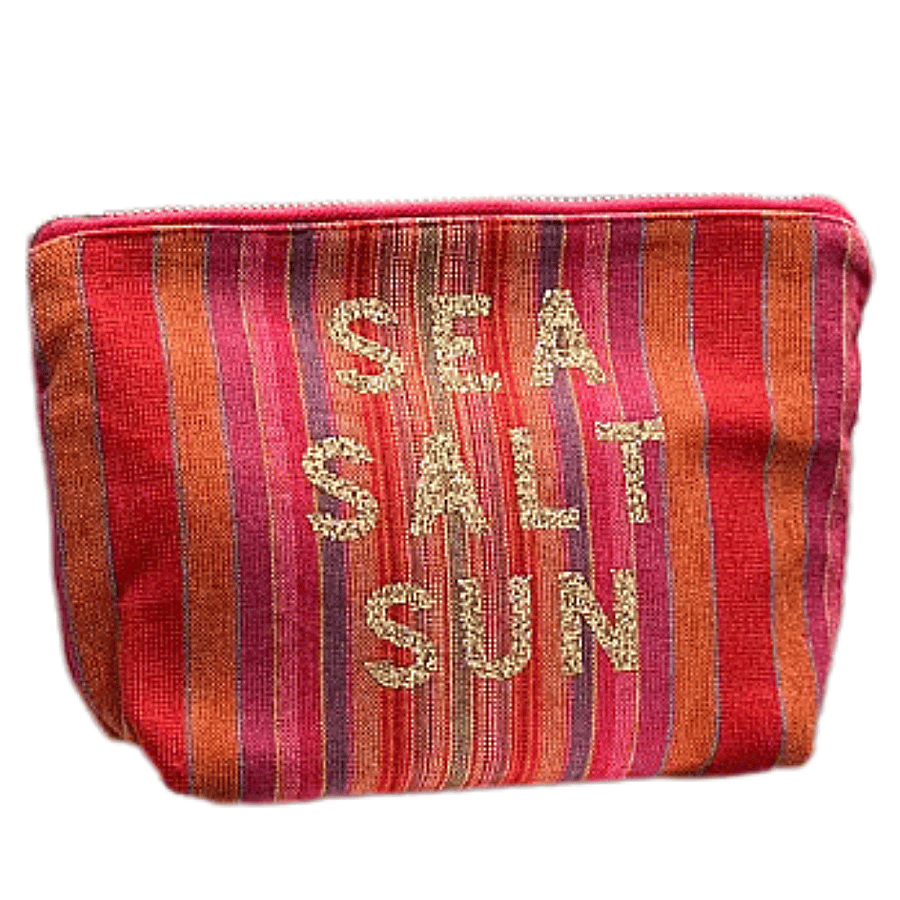 Quilted Koala Pink Striped Sea-Salt-Sun Pouch