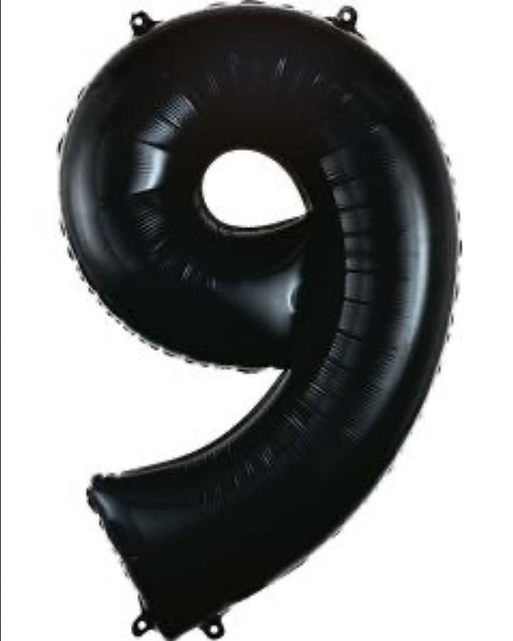 Black Number 34" Mylar Helium Balloon (0-9)