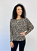 Cashmere Animal Print Dolman Top - Khaki/Black