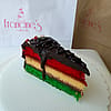 Rainbow Cookie Cake Slice