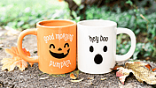 Pumpkin and Ghost Halloween Mugs