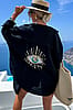 Loowie Black Oversized Evil Eye Gauze Shirt