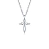 0.74 CTW Angel Wings Cross Necklace