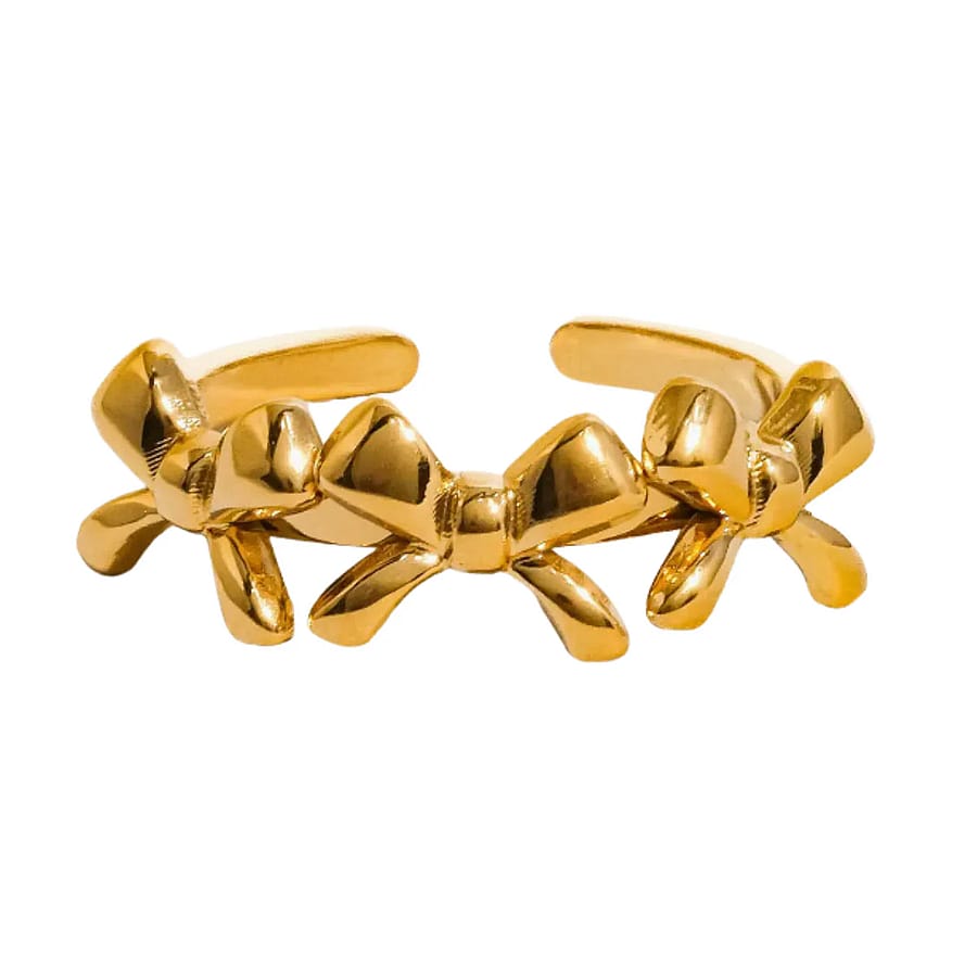 Private Label Hudson 18K Gold Non-Tarnish Three Bow Ring