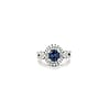 Double Twisted Halo Genuine Sapphire Diamond Ring