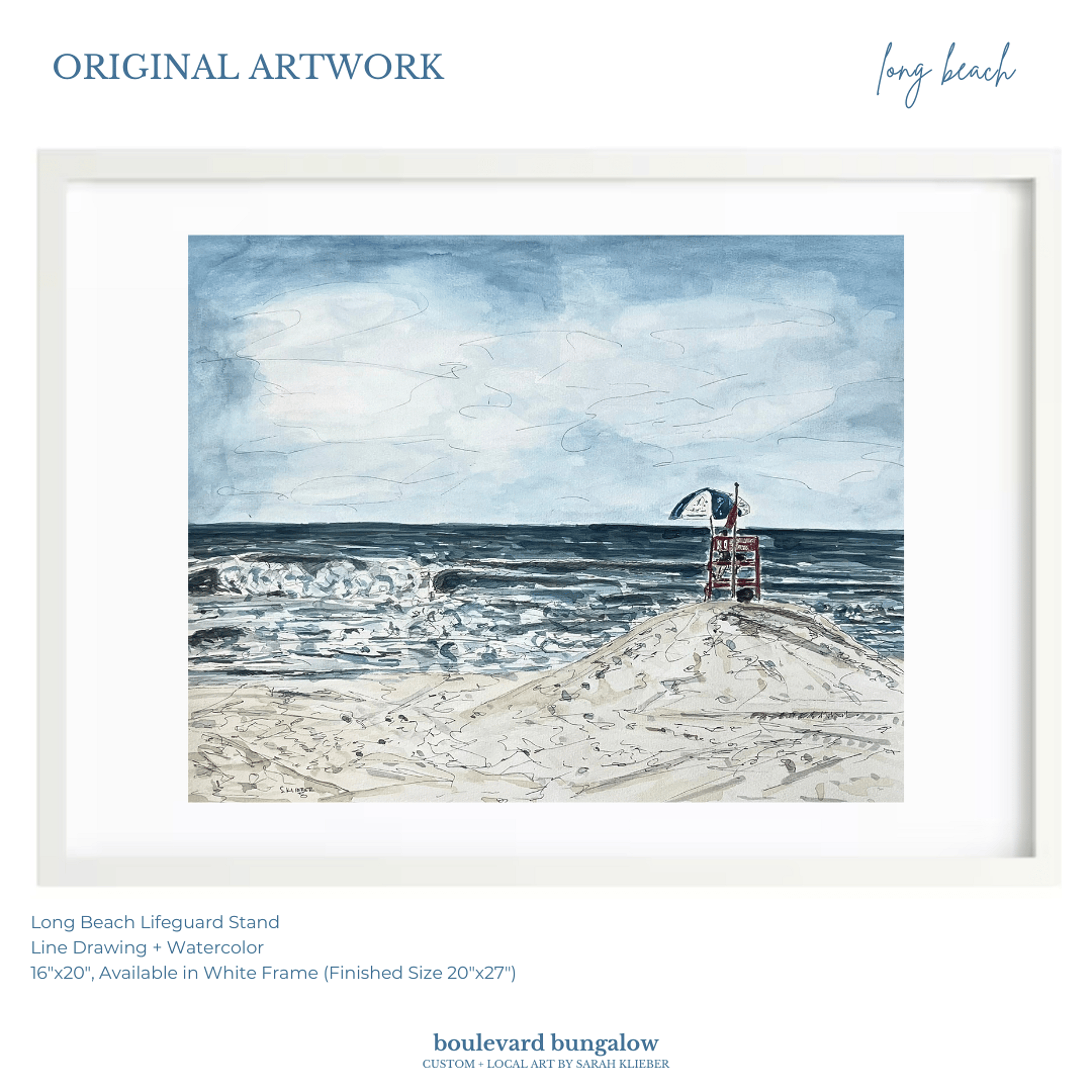 Long Beach - Lifeguard Stand 16"x 20"