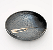 Shigaraki Black Kiln Change Brush Serving Bowl