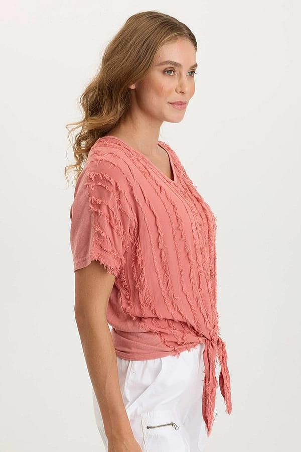 XCVI Curine V-Neck Cherry Fizz