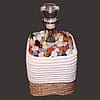  Jute Wrapped Decanter Featuring Gemstones 