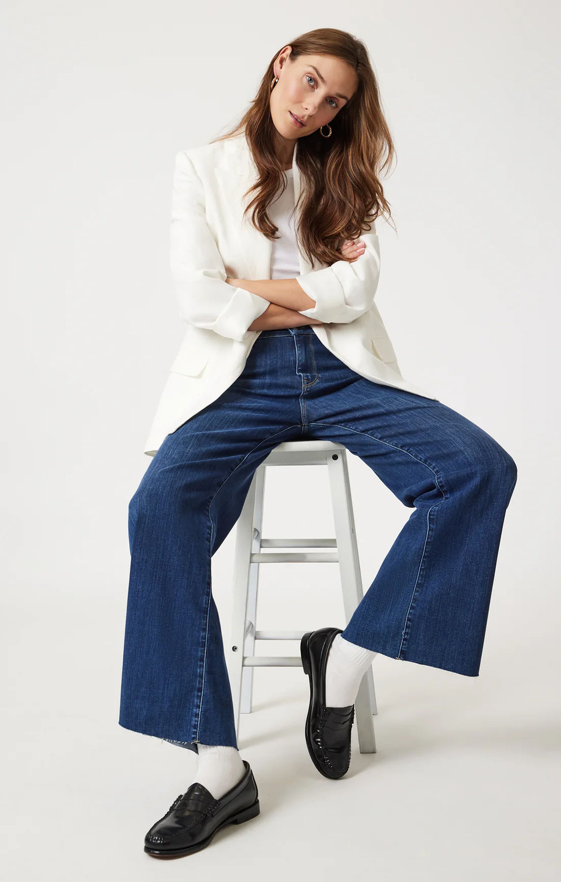 Mavi Paloma Mid Rise Brushed Wide Leg Denim