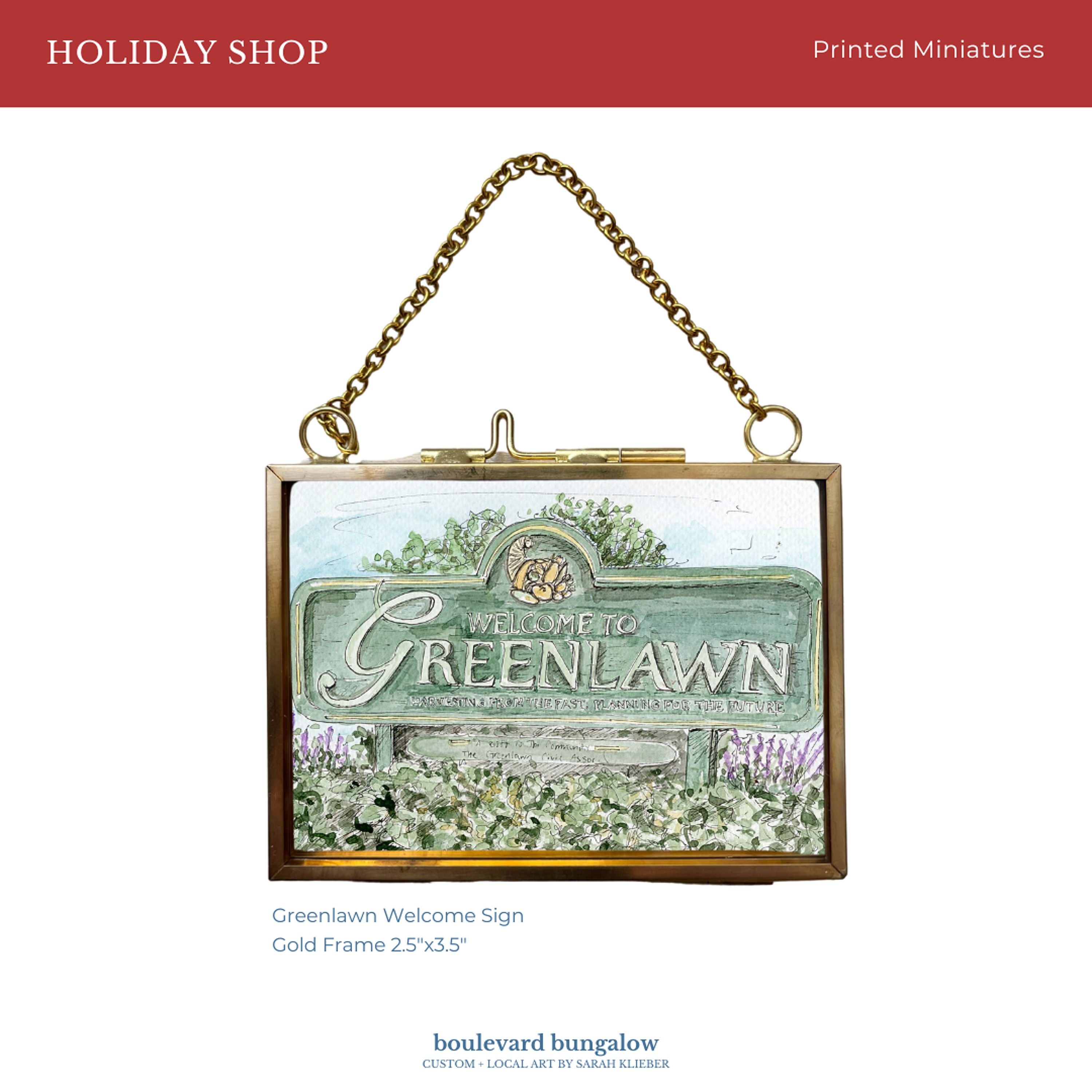 Greenlawn Welcome Sign – Printed Miniature
