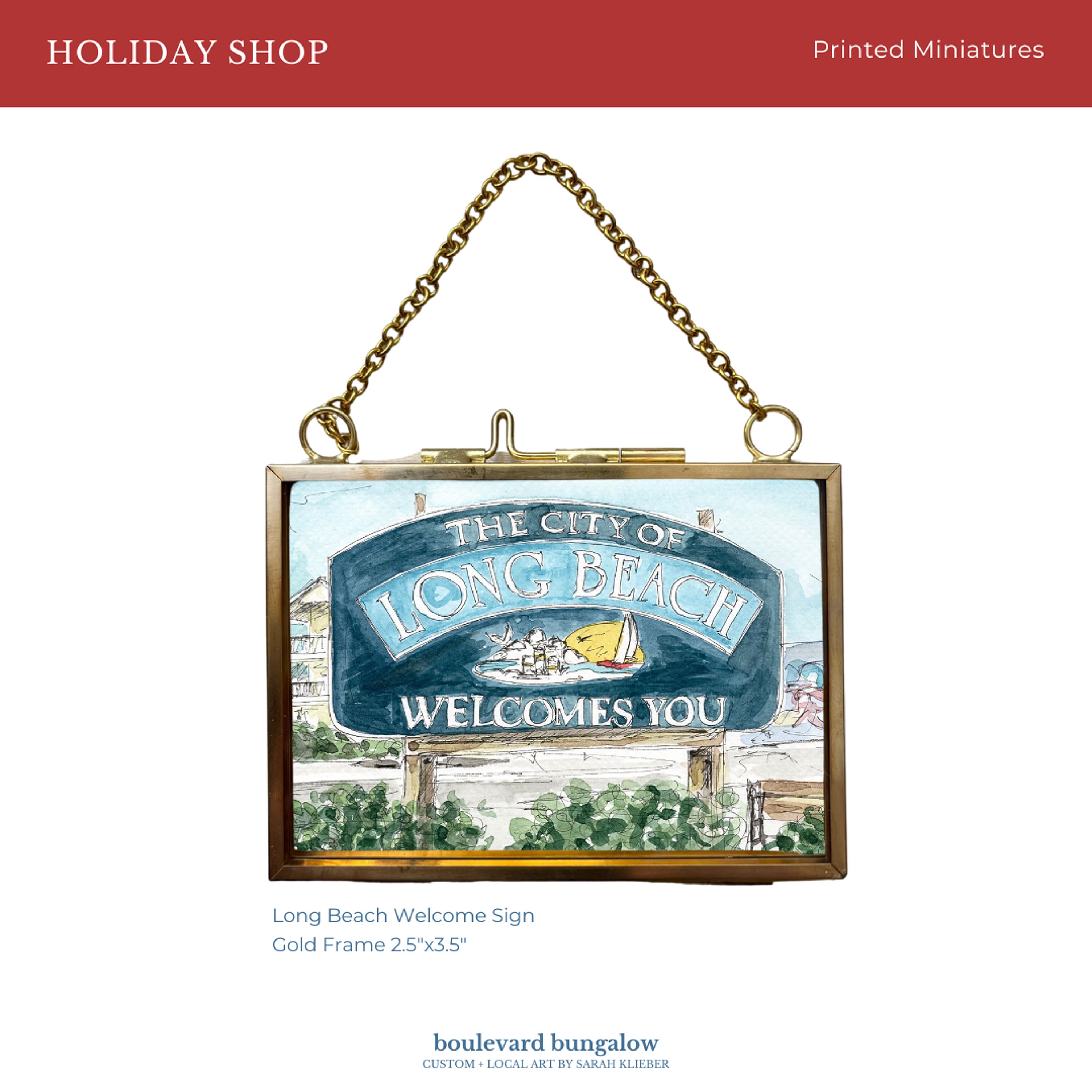 Long Beach Welcome Sign – Printed Miniature