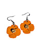 Small California Poppy Leather Earring with Yellow Center