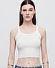Cropped Ribbed Tank Optic White