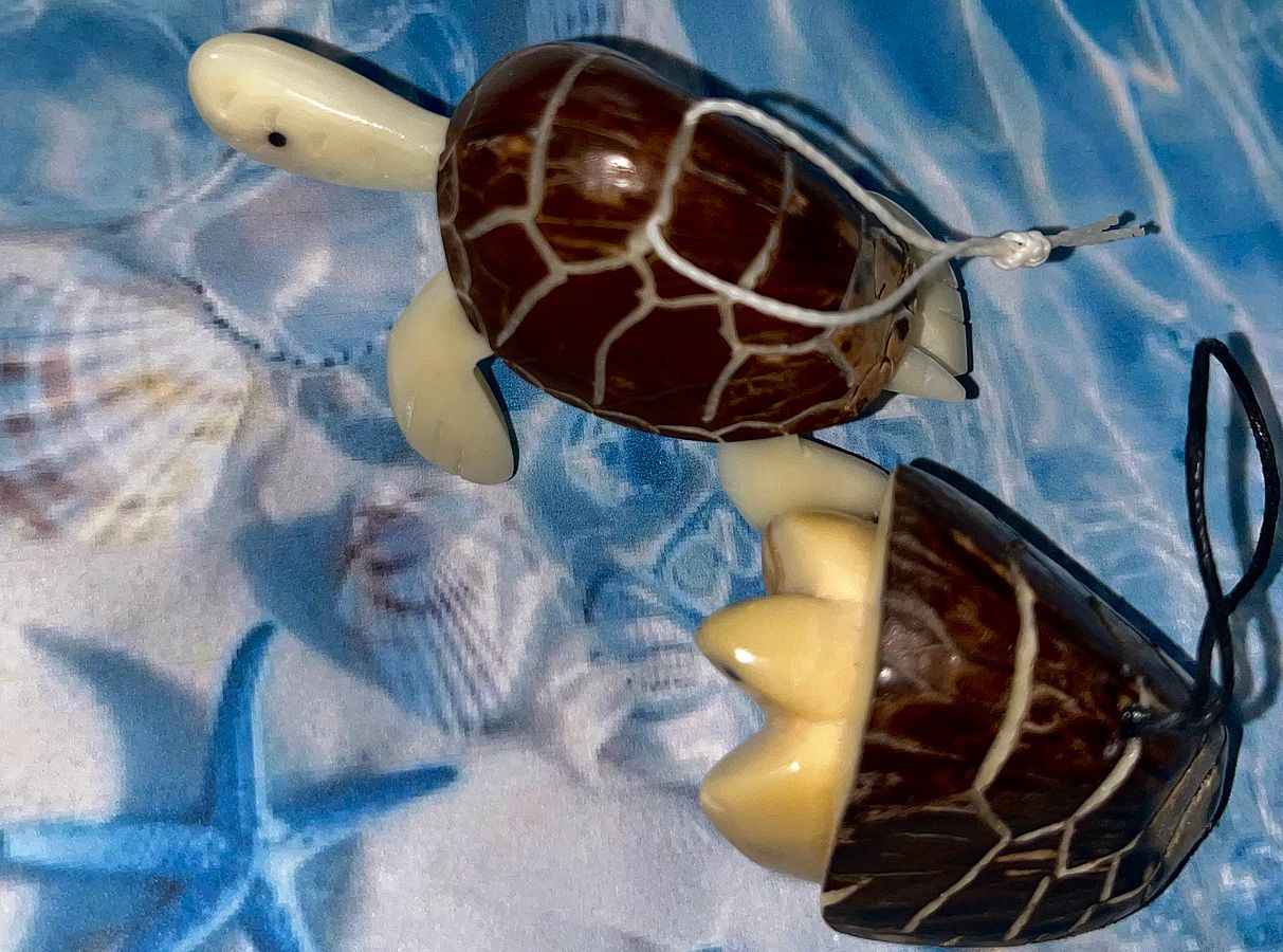 Sea Turtle Natural Tagua Carvings, Sea Turtle Decor, Sea Turtle Miniature, Tagua Ornaments, Decoration, Christmas tree decor NEW