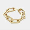 Chunky Elongated Link Bracelet with CZ Adorned Clip