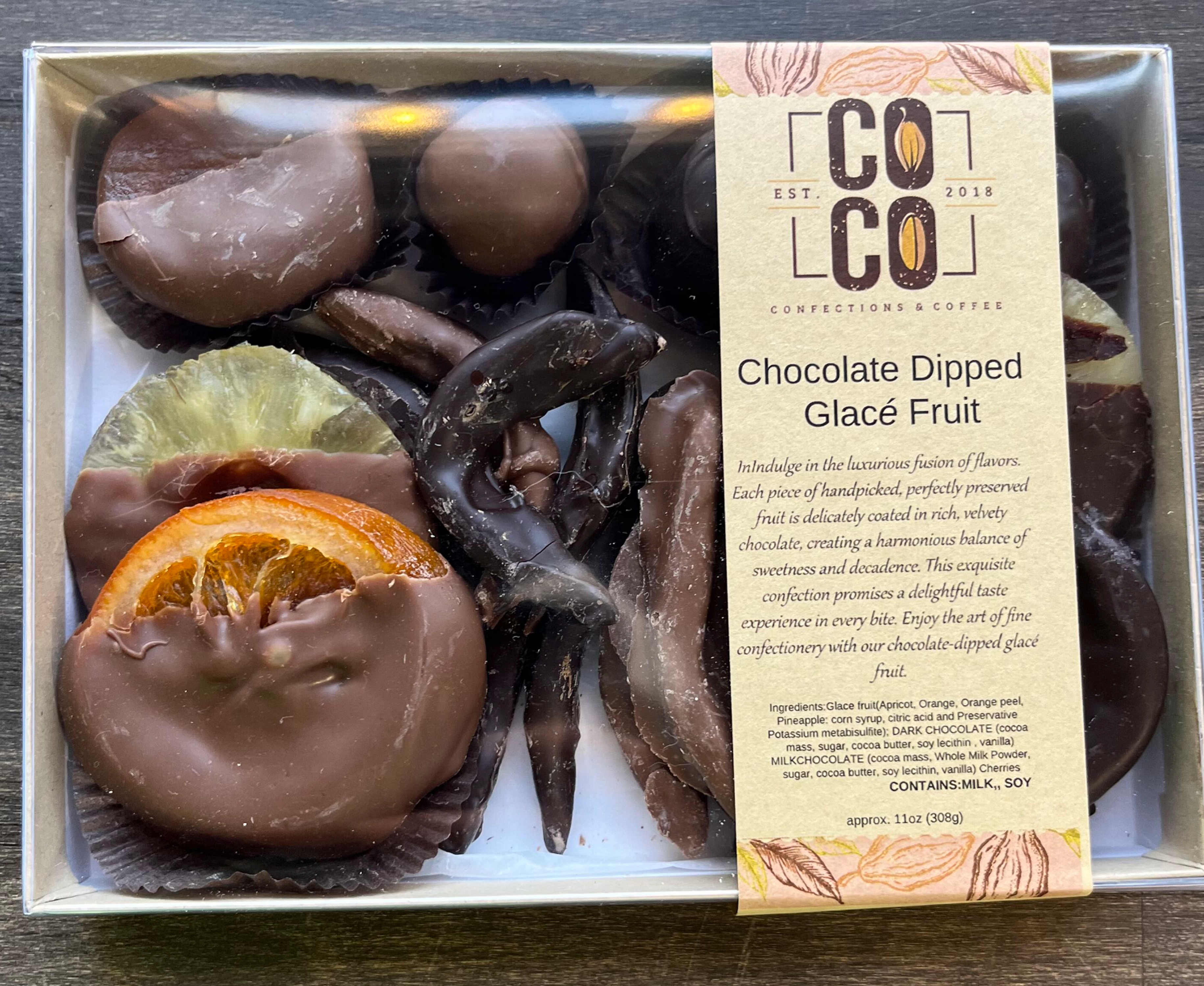 Chocolate Dipped Glacé Fruit