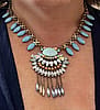 Large Oval Lapis Lazuli Pendant Necklace - Gold Tone Chain