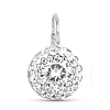 Clear CZ Halo Charm - Silver