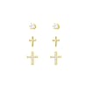 Gold CZ Stud Trio Earring Set