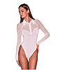 Fleur Du Mal Knit Mesh Collard Bodysuit