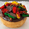 Rainbow Cookie Chocolate Frosted Donut