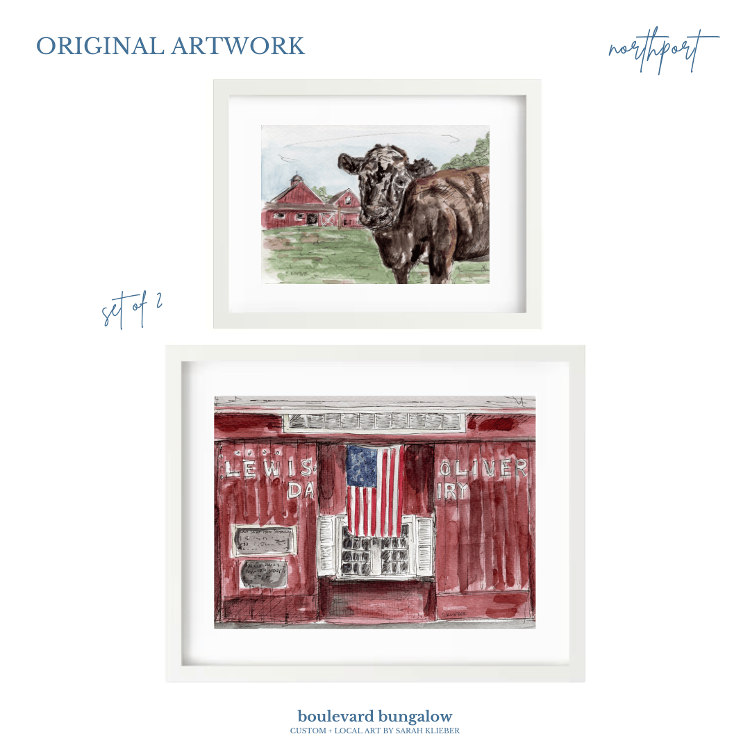 Northport - Set of 2 -Lewis Oliver/Annabelle The Cow